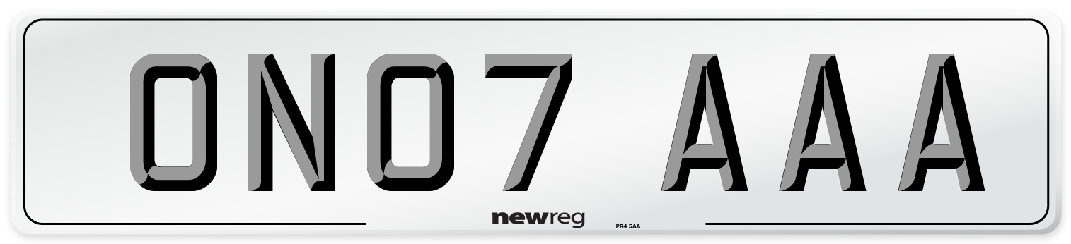 ON07 AAA Number Plate from New Reg